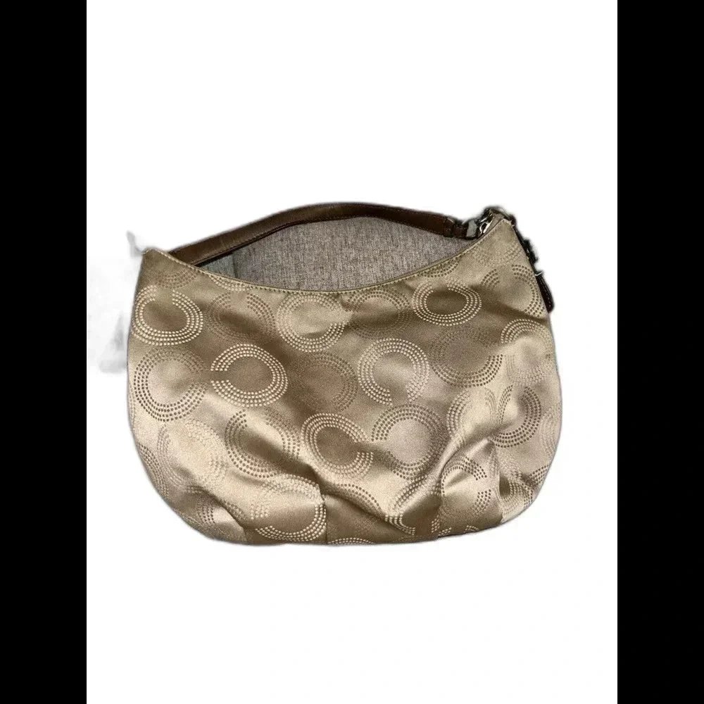 Auth Vintage COACH MADISON Beige Jacquard‎ Hobo Bag
